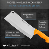 WOLFCUT Gold Serie - Hackmesser 26 cm Klinge