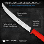 WOLFCUT SoftGrip Serie - Metzgermesser-Set 5-tlg. - Ausbeinmesser, Stechmesser, Fleischermesser, Zerlegemesser